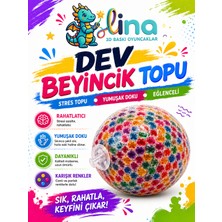 Lina – Dev Beyincik Topu – Renkli Yumuşak Stres ve Duyu Oyuncağı