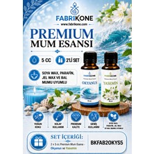 Fabrikone Premium Mum Esansı 5 cc 2'li Set - Okyanus, Yasemin - Soya Wax, Parafin, Jel Wax ve Bal Mumu Uyumlu BKFAB2OKYS5
