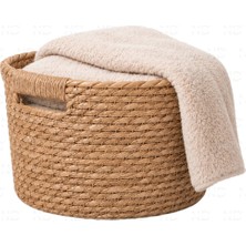 Naturel Dekor Hasır Doğal 28X15 cm Deniz Sazı Sepet, Saksı, Düzenleyici - Iskandinav, Modern, Bohem, Rattan