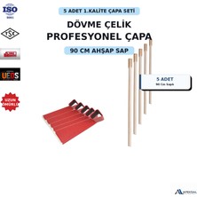 Apeksal 5 Adet Karadeniz Çapa Yekpare Dövme Çelik  Saplı Uzun Düz Bahçe Çapası