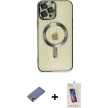 Marsilyan™- iPhone 12 Pro Max Kılıf Nova Işık Özel Seri - Siyah Joko 5d Cam + Gold Metal Kamera Lens Koruma Cam