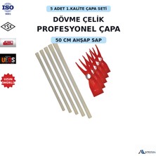 Apeksal 5 Adet Desa Keçiboynuzu Çapa Çatallı Ahşap Saplı Çelik Bahçe Çapası