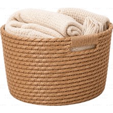 Naturel Dekor Hasır Doğal 33X18 cm Deniz Sazı Sepet, Saksı, Düzenleyici - Iskandinav, Modern, Bohem, Rattan