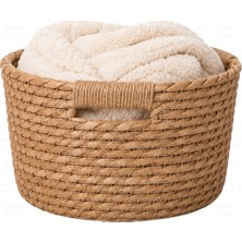 Naturel Dekor Hasır Doğal 23X13 cm Deniz Sazı Sepet, Saksı, Düzenleyici - Iskandinav, Modern, Bohem, Rattan