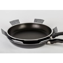 IKEA 6 Adet Tava Koruyucu (Çap: 3 Adet 28 cm ve 3 Adet 32 cm ) Tava Çizilme Önleyici Ped Gri Polyester