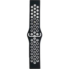 Colezium Watch 22MM Spor Delikli Kordon (Saat Değildir) - Siyah-Beyaz