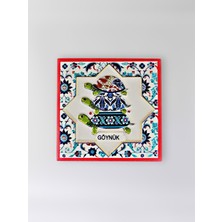 Mundy Göynük Temalı Polyester Kabartmalı Kaplumbağa Desen Magnet  7 x 7 cm – Dekoratif Hediyelik Buzdolabı Süsü  (KOD:1161)