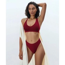 Bemy Store Kadın Bordo Seamless Sütyen Takımı Dikişsiz Tanga Iç Giyim Rahat Şık Tasarım