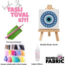 Mandala Art Fabric Taşlı Tuval Setleri, 30×30 Cm, Kendin Yap Setleri, Nazar Mandala