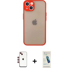Pileli Store Pilelistore™ iPhone 14 Kılıf Ahenk Çizgi Serisi - Şeffaf Pasifik Cam Ekran Koruyucu + Shine Kamera Lens - Kı