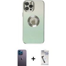 Pileli Store Pilelistore™ iPhone 12 Pro Max Kılıf Kutup Yansıma Özel Seri - Şeffaf Uv Polymer Nano Ekran Koruyucu + Neon Fosforlu Kamera Lens - Mı