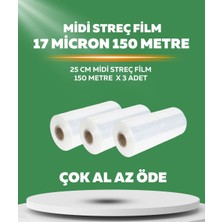 Dalpak Ambalaj Streç Film 17 Micron 25 cm 150 Metre x 3 Adet