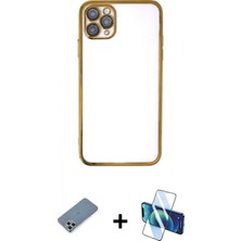 Pileli Store Pilelistore™ iPhone 11 Pro Max Kılıf Vadi Minimal - Siyah 3D Antistatik Seramik Nano Ekran Koruyucu + Metal Kamera Lens Koruma Cam - Gs