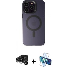 Pileli Store Pilelistore™ iPhone 15 Pro Max Kılıf Kozmos Çizgi Prime - Siyah 3D Antistatik Seramik Nano Ekran Koruyucu + Raze Metal Kamera Lens - Gs