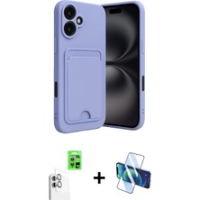 Pileli Store Pilelistore™ iPhone 16 Kılıf Vadi Çizgi Prime - Siyah 3D Antistatik Seramik Nano Ekran Koruyucu + Raze Metal Kamera Lens - Bz