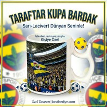 Best Hediye Taraftar Kupa Bardak(Istenilen Resim,yazı)Sarı-Lacivert