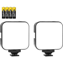 AZT 2 Adet Fotograf ve Video Için Puluz PU529B Mini 64 LED Light 5 Watt 800 Lümen Işık