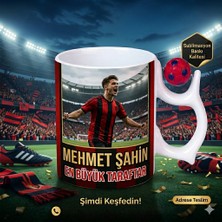 Best Hediye Futbol Toplu Kupa Kırmızı Siyah(Istenilen Resim ve Yazıyla)