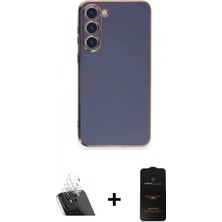 Marsilyan™- Galaxy S23 Plus Kılıf Yankı Serisi - Siyah 6d Antistatik Mat Seramik Hayalet Nano Ekran Koruyucu + Şeffaf Kamera Lens Koruma Cam