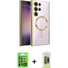 Marsilyan™- Galaxy S24 Ultra Kılıf Nova Işık Özel Seri - Siyah Joko Magic 5d Hayalet Cam + Mor Raze Metal Kamera Lens