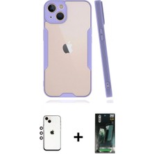 Marsilyan™- iPhone 14 Kılıf Atlas Asil Serisi - Şeffaf 360 Full Body Arka Koruyucu + Shine Kamera Lens - Gı