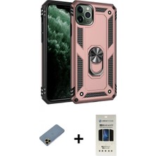 Marsilyan™- iPhone 11 Pro Kılıf Ahenk Klasik Koleksiyonu - Siyah 5d Hayalet Cam Ekran Koruyucu + Gold Shine Kamera Lens Koruma Cam