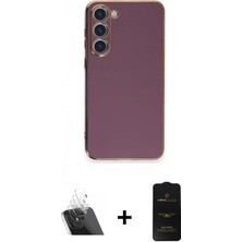 Marsilyan™- Galaxy S23 Plus Kılıf Yankı Serisi - Siyah 6d Antistatik Mat Seramik Hayalet Nano Ekran Koruyucu + Şeffaf Kamera Lens Koruma Cam