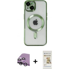 Marsilyan™- iPhone 14 Plus Kılıf Nova Işık Özel Seri - Siyah Mat Seramik Nano Ekran Koruyucu + Raze Metal Kamera Lens - Gs