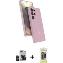 Marsilyan™- Galaxy S24 Ultra Kılıf Iz Işık Koleksiyonu - Siyah Joko Magic 5d Hayalet Cam + Gold Pvd Metal Kamera Lens