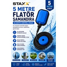 Staxx Power 5 Metre Flatör Şamandıra Su Seviye Kontrol Cihazı Dalgıç Pompa ve Hidrofor Uyumlu Otomatik Şalter
