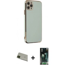 Marsilyan™- iPhone 11 Pro Max Kılıf Yankı Serisi - Şeffaf 360 Full Body Arka Koruyucu + Rainbow Kamera Lens Koruma Cam - Yl