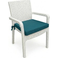 Ayzen Home 4 Adet Rattan Sandalye Minderi Bağcıklı 45X45 Kare Su Itici Leke Tutmaz Uzun Ömürlü Kumastan