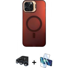 Pileli Store Pilelistore™ iPhone 15 Pro Kılıf Doruk Klasik Prime - Siyah 3D Antistatik Seramik Nano Ekran Koruyucu + Raze Metal Kamera Lens - Lt