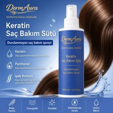 DermAura Keratin Saç Bakım Sütü Durulanmayan Sprey 200 ml Keratin & Panthenol Içerikli Kolay Tarama Etkili