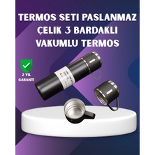 sbodurhome Paslanmaz Termos ve Ikili Bardak Seti | 6-12 Saat Sıcak/soğuk Tutma