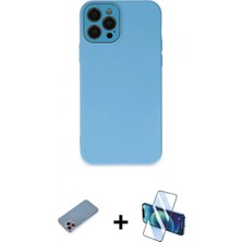 Pileli Store Pilelistore™ iPhone 12 Pro Max Kılıf Çekirdek Modern Serisi - Siyah 3D Antistatik Seramik Nano Ekran Koruyucu + Shine Kamera Lens Koruma Cam - Pe