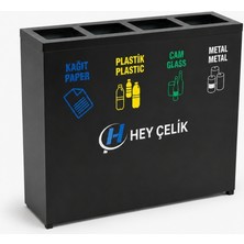 4’lü Sıfır Atık Geri Dönüşüm Ünitesi (EC-104) – Metal Atık Ayrıştırma Sistemi | Hey Çelik