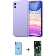 Marsilyan™- iPhone 11 Kılıf Kozmos Yansıma Özel Seri - Şeffaf 360 Full Body Arka Koruyucu + Turuncu Neon Fosforlu Kamera Lens