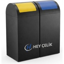2’li Sıfır Atık Kutusu (SAK-202) – Metal Atık Ayrıştırma Sistemi | Hey Çelik