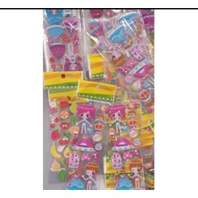Bodrum Asel 10 Sayfa Kabarık Kıyafet Giydirme Sticker Seti - Eğitici Prenses ve Bebek Tasarımları, Çocuklar Için El Işi ve Dekorasyon Çıkartmaları