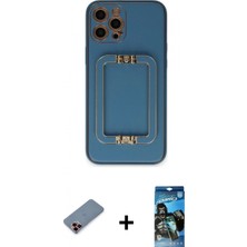 Pileli Store Pilelistore™ iPhone 12 Pro Max Kılıf Kozmos Minimal Prime - Siyah 34D Izgaralı Cam + Metal Kamera Lens Koruma Cam - Kı