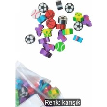 Bodrum Asel Renkli Futbol ve Basketbol Figürlü Silgi Paketi - 10+ Parça Karışık Set