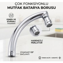 Primeaks Hareketli Musluk Başlığı Perlatörlü Batarya Uzatıcı 360 Derece Döner