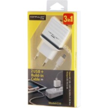 Colezium C33 Hızlı Şarj  3in1 (Dahili Lightning Kablo Iphone Uyumlulu)