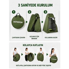 Colezium Otomatik Kabin Giyinme Çadırı 120X120X190 cm Üst Halandırma Yan Pencereli Duş &amp; Wc Çadırı