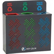 3’lü Sıfır Atık Geri Dönüşüm Ünitesi (GD-1014) – Metal Atık Ayrıştırma Sistemi | Hey Çelik