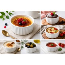 Leymaison Ley Maison 12 cm Porselen Fırın Kabı | Sufle Kabı, Creme Brulee Kabı, Ramekin Kase 4 cm Derinlik