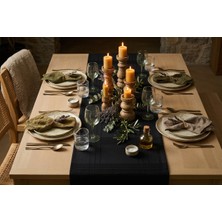 Bs Home Jasmin Keten Bohem Şık Masa Örtüsü  Runner 35X150 cm