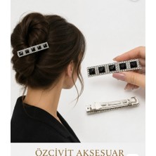 Siyah Taşlı Klips Toka