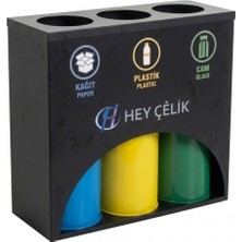 3’lü Sıfır Atık Geri Dönüşüm Ünitesi (GD-306) – Metal Atık Ayrıştırma Sistemi | Hey Çelik
